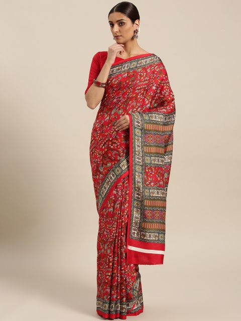 

Saree mall Red & Green Printed Saree