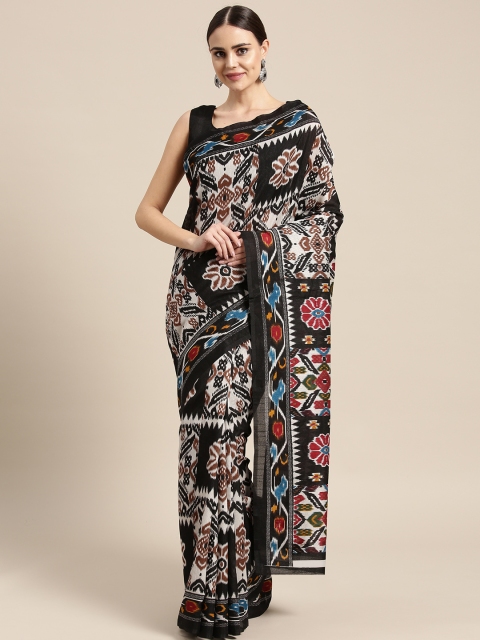 

Saree mall Black & Grey Printed Bhagalpuri Saree