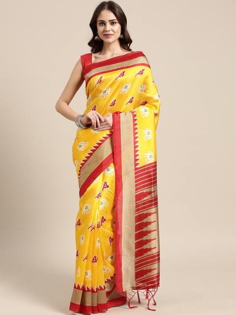 

Saree mall Yellow & Red Printed Saree