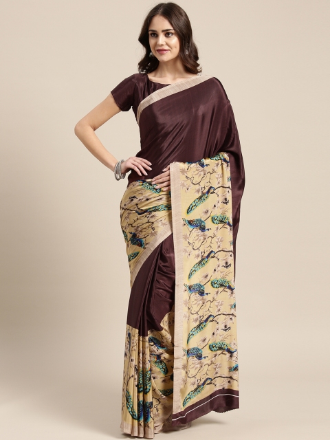 

Saree mall Brown & Beige Printed Saree