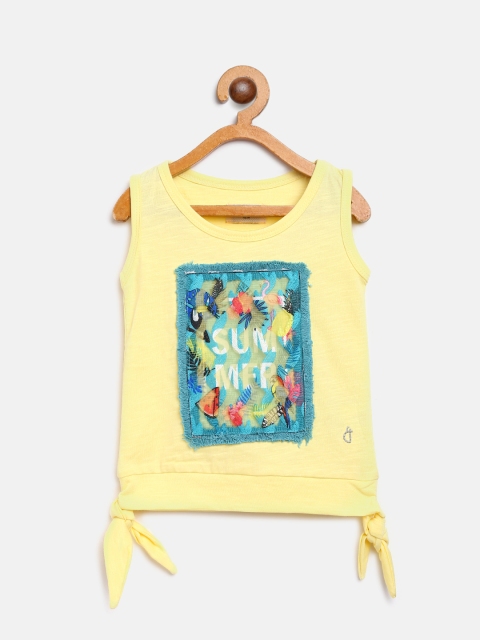

Gini and Jony Girls Yellow & Blue Applique Detail Top