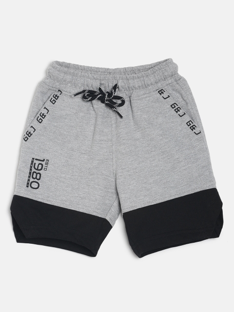 

Gini and Jony Boys Grey & Black Colourblocked Regular Shorts