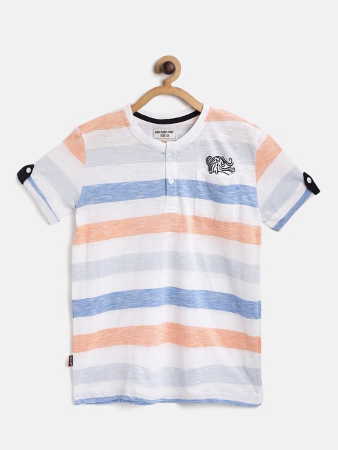 

Gini and Jony Boys White & Blue Striped T-shirt