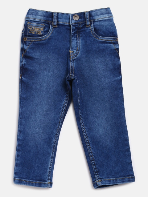 

Gini and Jony Boys Navy Blue Washed Regular Fit Mid-Rise Clean Look Stretchable Jeans