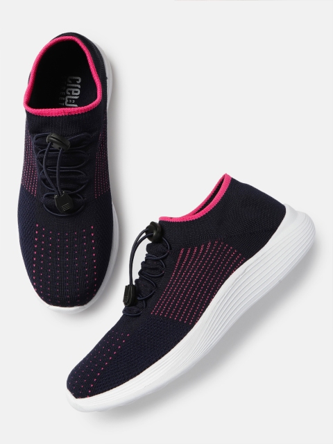 

Crew STREET Women Navy Blue Woven Design Sneakers