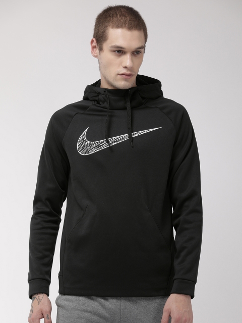 

Nike Men Black Printed Dri-Fit THRMA HD Training Hooded Sweatshirt