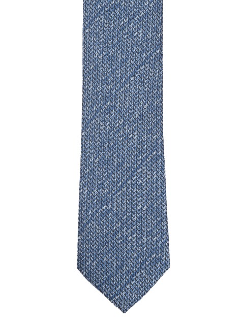 

Louis Philippe Blue Woven Design Broad Silk Tie
