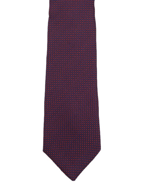 

Louis Philippe Navy Blue & Red Woven Design Broad Silk Tie