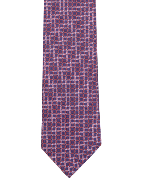 

Louis Philippe Purple & Red Checked Woven Design Broad Tie