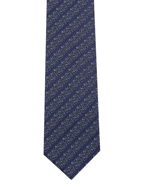 

Louis Philippe Navy Blue Woven Design Broad Silk Tie