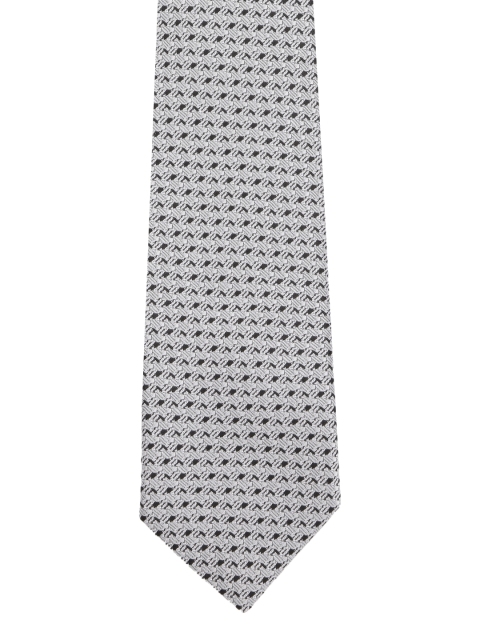 

Louis Philippe Grey Woven Design Broad Tie
