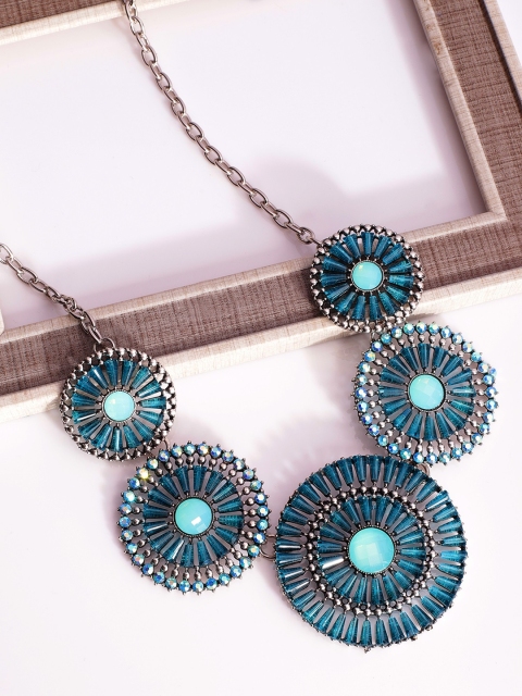 

Rubans Blue & Silver-Toned Blue Necklace