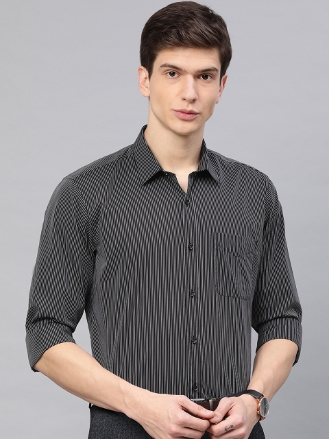 

Peter England Men Black Nuvo Fit Striped Formal Shirt