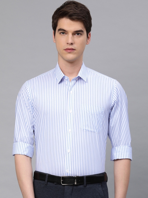 

Peter England Men Blue & White Regular Fit Striped Formal Shirt