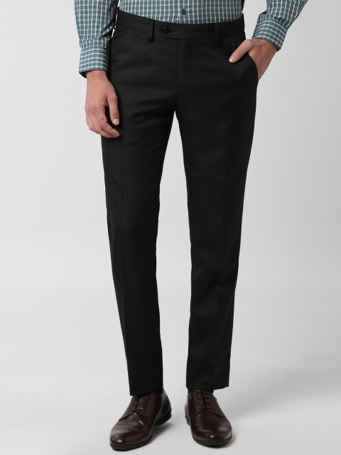 

Peter England Men Black Slim Fit Solid Formal Trousers