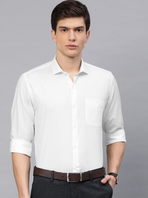

Peter England Men White Slim Fit Solid Formal Shirt