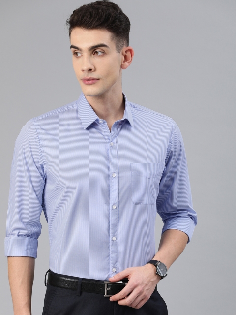 

Peter England Men Blue & White Slim Fit Striped Formal Shirt
