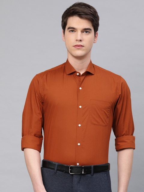 

Peter England Men Rust Red Slim Fit Solid Formal Shirt