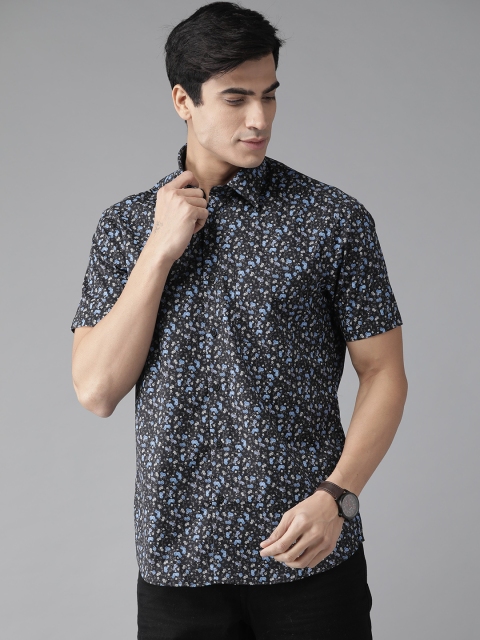 

Blackberrys Men Blue Slim Fit Printed Casual Shirt