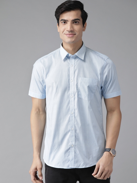 

Blackberrys Men Blue & White Slim Fit Printed Smart Casual Shirt