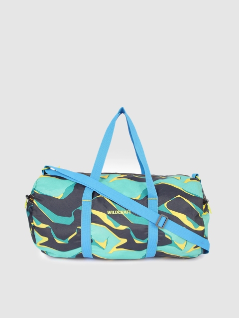 

Wildcraft Unisex Turquoise Blue & Grey Printed Duffel Bag