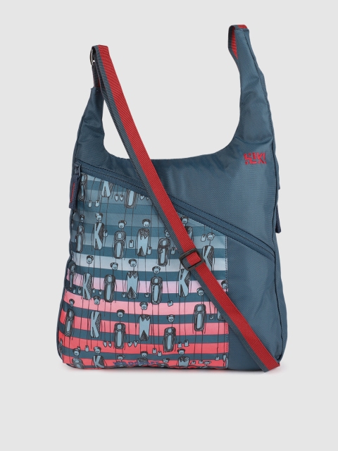 

Wildcraft Unisex Blue & Red Printed Messenger Bag