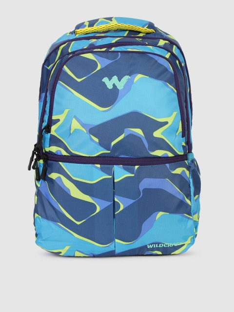 

Wildcraft Unisex Blue & Yellow Graphic Backpack