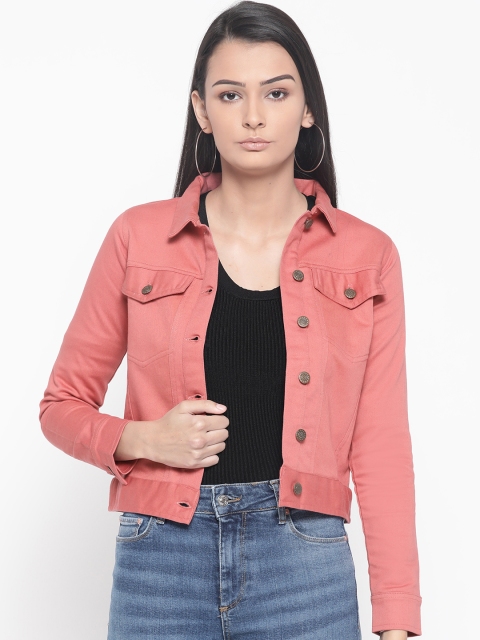 

ANTS Women Pink Solid Denim Jacket