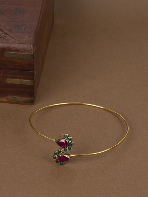 

AccessHer Gold-Toned & Purple Handcrafted Anitque Gold Armlet