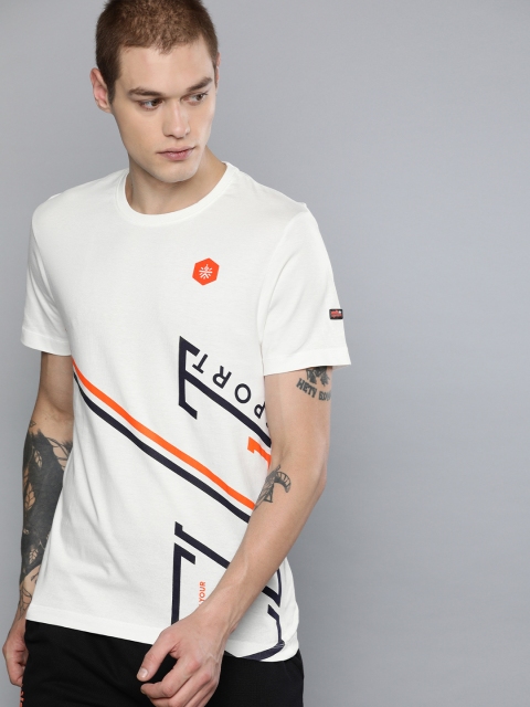 

Cultsport Men White Printed Round Neck T-shirt