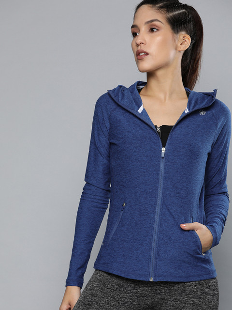 

Cultsport Women Navy Blue Solid Hooded FLYDRY Sweatshirt