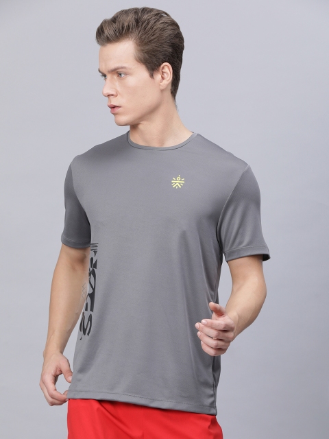 

Cultsport Men Grey Printed Round Neck T-shirt