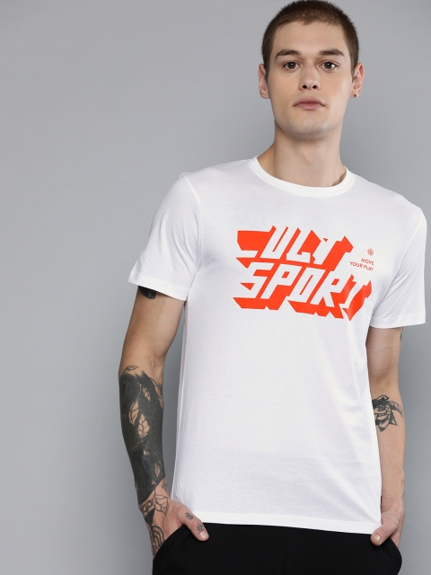 

Cultsport Men White Printed Round Neck T-shirt