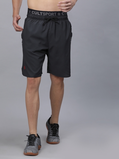 

Cultsport Men Charcoal Grey Solid Regular Fit Shorts