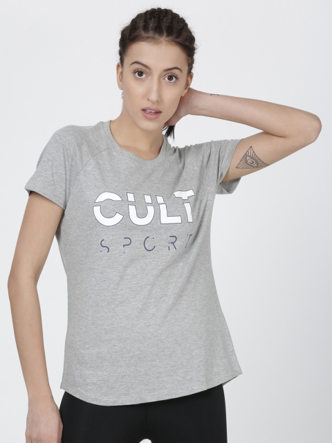 

Cultsport Women Grey Printed Round Neck T-shirt