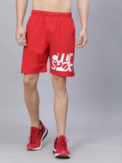 

Cultsport Men Red Printed Regular Fit Sports Shorts