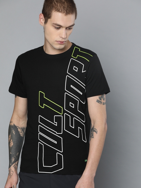 

Cultsport Men Black Printed flydry Round Neck T-shirt
