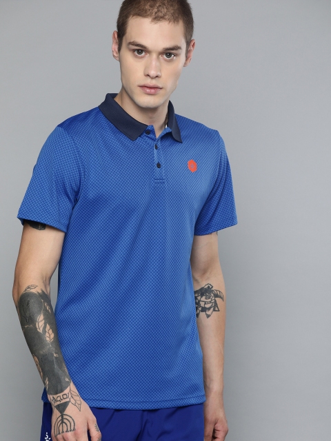 

Cultsport Men Blue Printed flydry Polo Collar T-shirt
