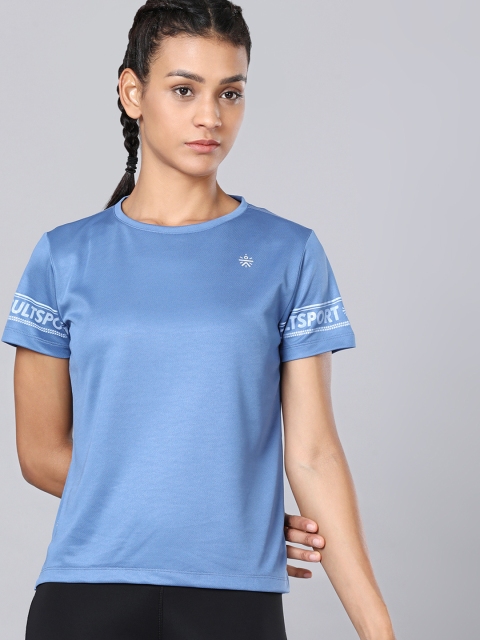 

Cultsport Women Blue Solid Round Neck T-shirt