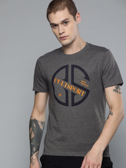 

Cultsport Men Grey Printed Round Neck T-shirt