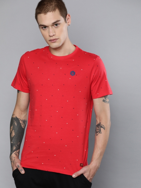 

Cultsport Men Red Printed Round Neck T-shirt