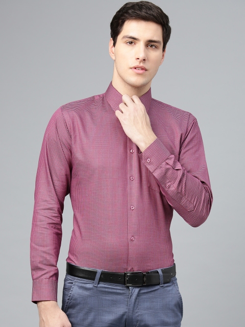 

Hancock Men Purple Premium Slim Fit Checked Formal Shirt