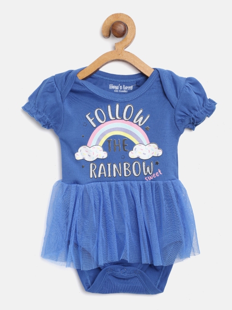 

Moms Love Girls Blue Printed Layered Bodysuit