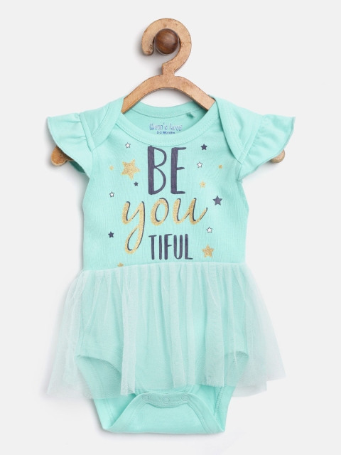 

Moms Love Girls Sea Green Printed Layered Bodysuit