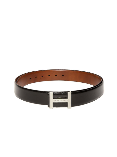 

Tommy Hilfiger Men Black & Brown Leather Reversible Solid Belt