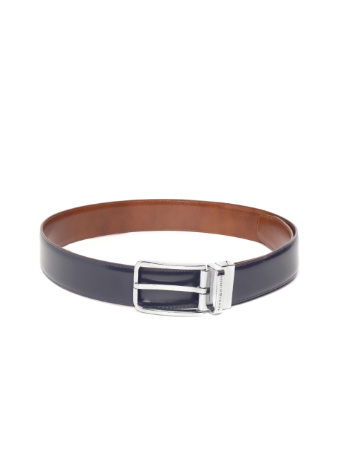 

Tommy Hilfiger Men Brown & Navy Blue Solid Reversible Leather Belt