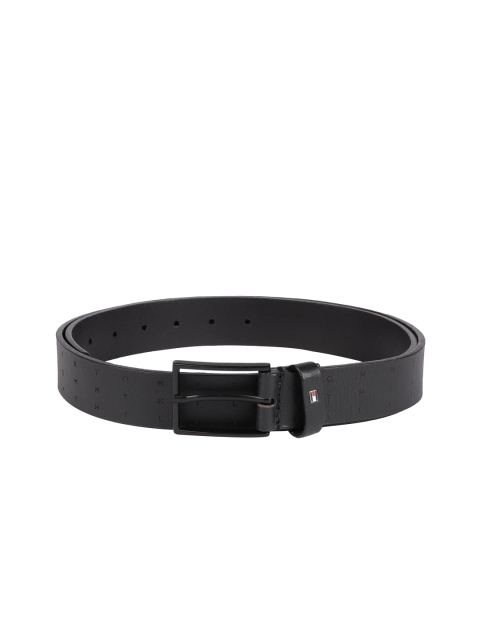 

Tommy Hilfiger Men Black Textured Leather Belt