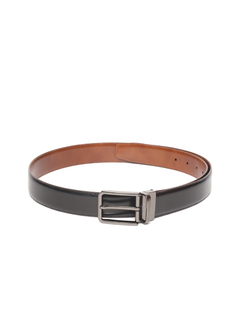 

Tommy Hilfiger Men Black & Tan Brown Solid Reversible Leather Belt