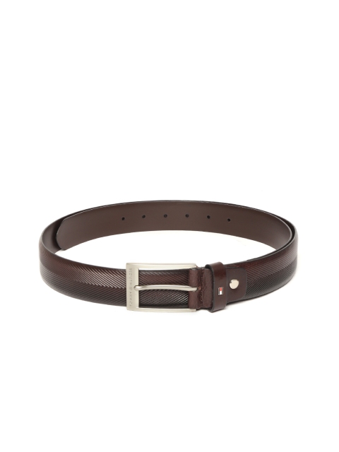 

Tommy Hilfiger Men Brown & Black Textured Leather Belt