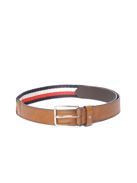 

Tommy Hilfiger Men Brown & Navy Blue Striped Belt